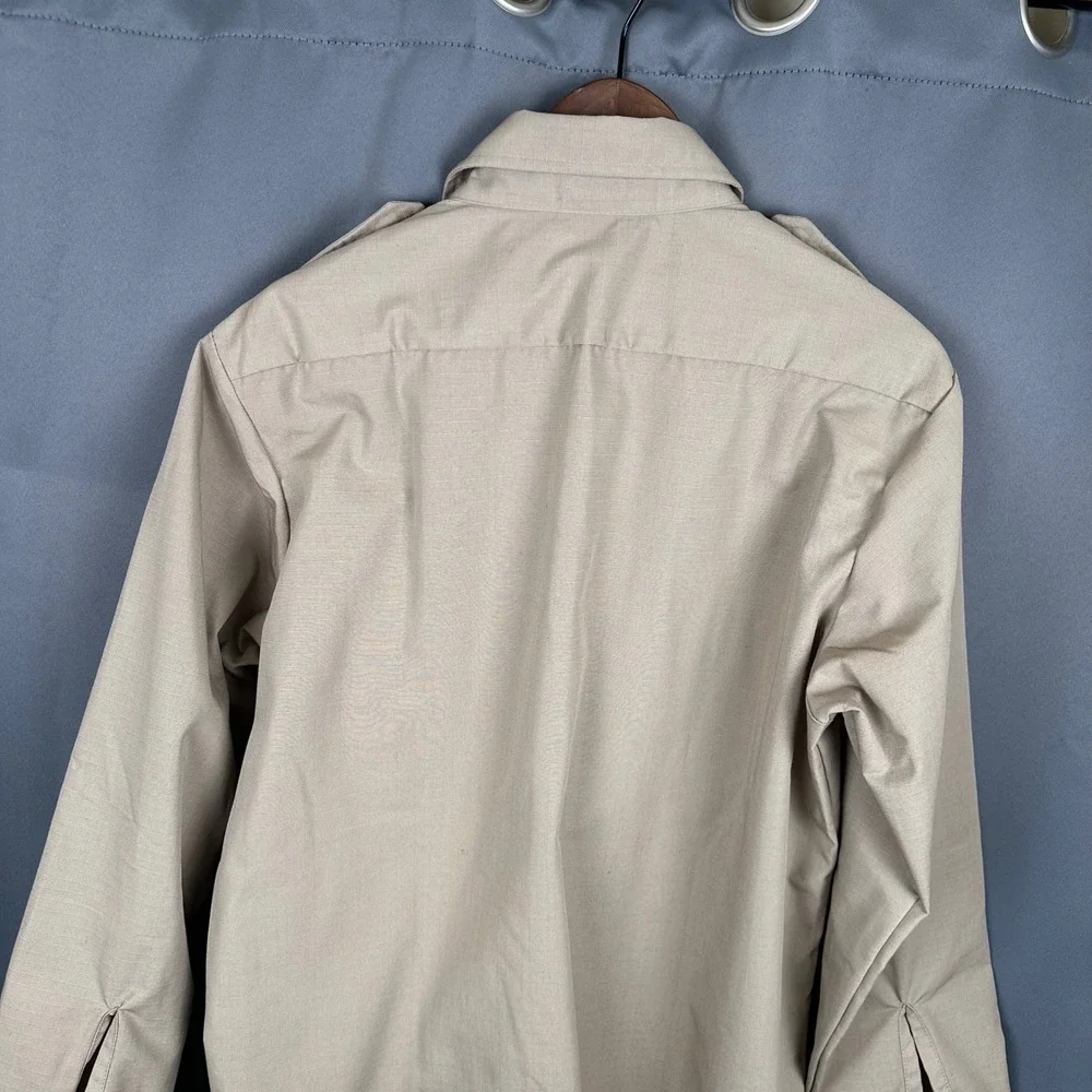 Propper Mens Tactical Ripstop Long Sleeve Shirt Tan Khaki Epaulets M/L F5302